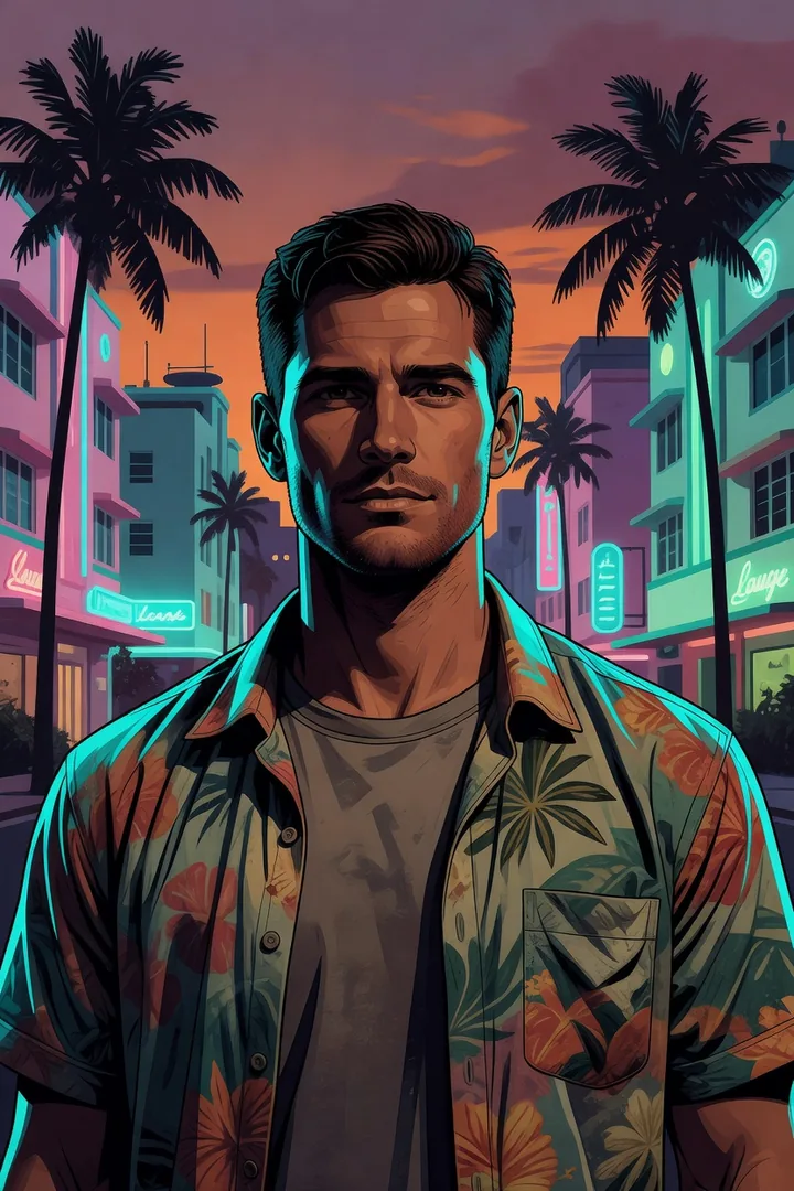 Eigene Vice-City-Illustration: Jason, der Aussteiger