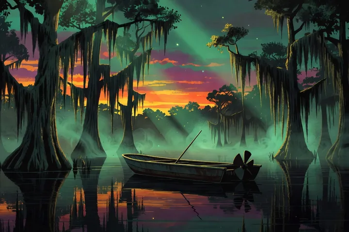 Grassrivers Sumpfgebiet – eigene, stilisierte Illustration